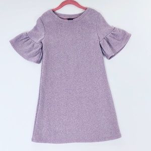 art class girls shimmering sweater dress ruffle sleeves in lilac S 6 / 6X